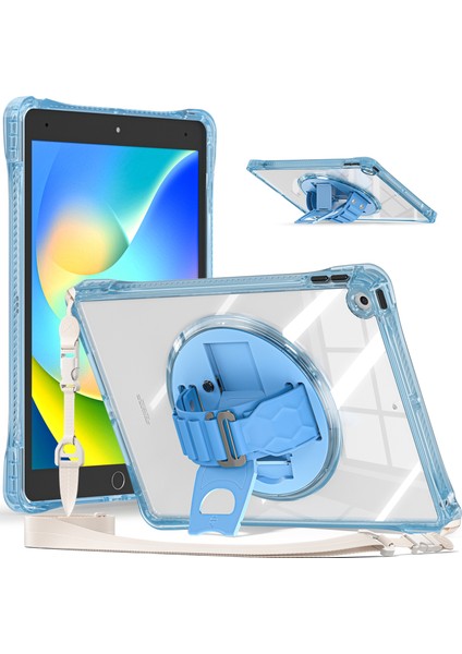 iPad 10.2 (2021) / (2020) Kickstand Pc+Tpu+Omuz Askılı Akrilik Kapak (Yurt Dışından)