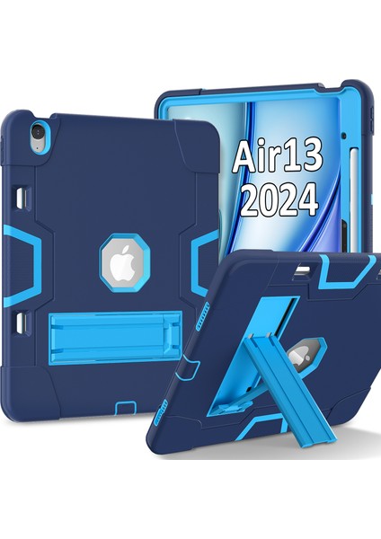 iPad Air 13 (2024) Robot Stili Silikon + Kickstand'lı Pc Tablet Kapağı (Yurt Dışından)