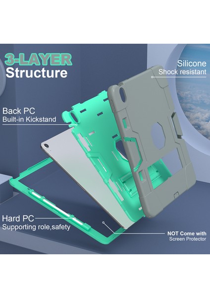 iPad Air 13 (2024) Robot Stili Silikon + Kickstand'lı Pc Tablet Kapağı (Yurt Dışından) modelleri
