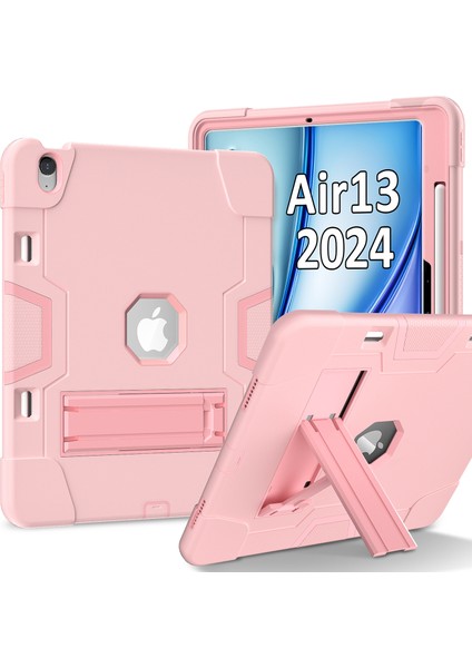 iPad Air 13 (2024) Robot Stili Silikon + Kickstand'lı Pc Tablet Kapağı (Yurt Dışından)