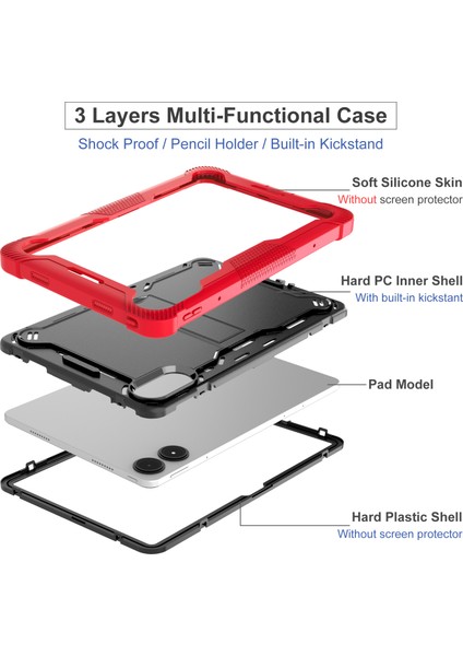 Xiaomi Poco Pad / Redmi Pad Pro / Pad Pro 5g Silikon+Pc Tablet Koruyucu Kapak ile Kickstand (Yurt Dışından) indirimleri