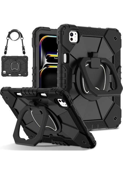 iPad Pro 11 (2024) Kickstand Kılıf Silikon+Omuz Askılı Pc Tablet Kılıfı (Yurt Dışından) fiyatları