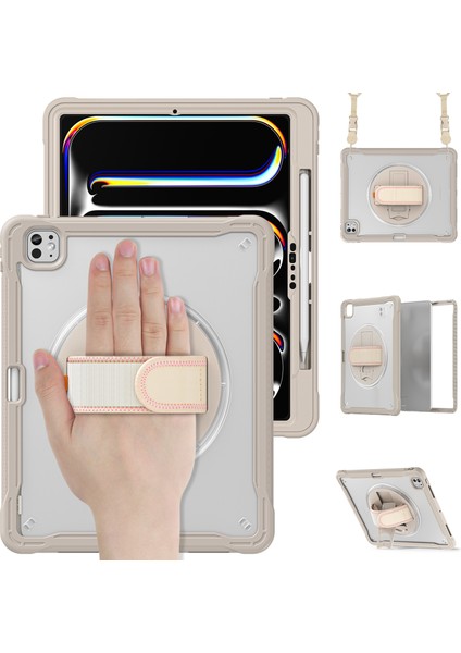 iPad Pro 13 (2024) El Kayışı Kickstand Pc+Tpu+Silikon Kapak ve Omuz Askısı (Yurt Dışından) fiyatları