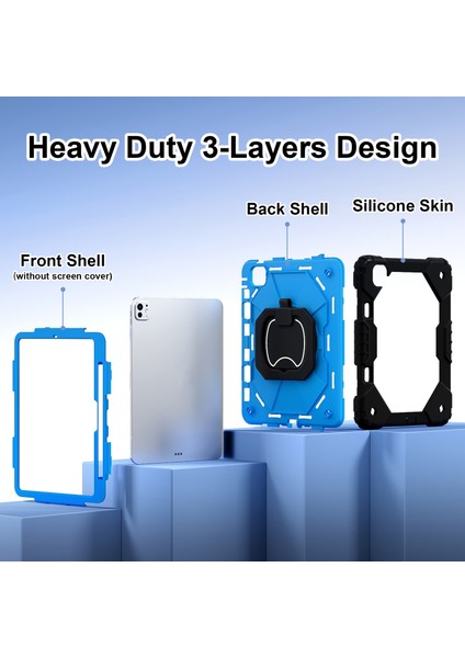 iPad Pro 11 (2024) Kickstand Kılıf Silikon+Omuz Askılı Pc Tablet Kılıfı (Yurt Dışından) modelleri