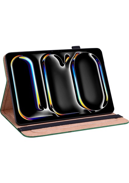 iPad Pro 13 (2024) Pu Deri Kart Tutucu Tablet Standı Kapağı (Yurt Dışından)