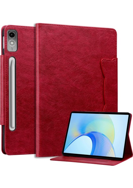 Lenovo Tab P12 Darbeye Dayanıklı Kılıf Manyetik Toka Pu Deri Tablet Kapağı Kart Yuvaları ile (Yurt Dışından) fırsatları