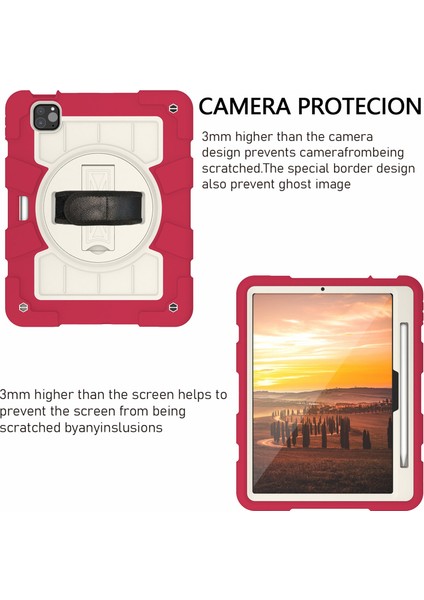 iPad Pro 11 (2024) Kickstand Kılıf Pc+Tpu Omuz Askılı Tablet Kılıfı (Yurt Dışından) modelleri