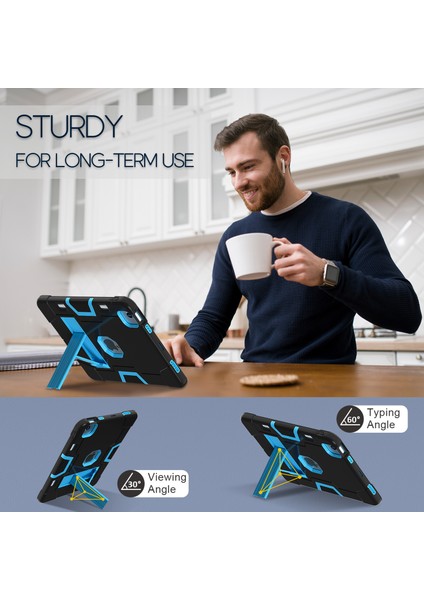 iPad Air 11 (2024) Robot Stili Silikon+Pc Kickstand'lı Düşmeyi Önleyici Tablet Kılıfı (Yurt Dışından) fırsatları