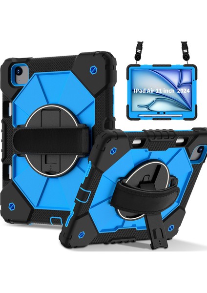 iPad Air 11 (2024) Silikon+Pc Kickstand Omuz Askılı Tablet Kılıfı (Yurt Dışından) fiyatları