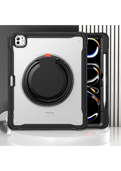 iPad Pro 13 (2024) Döner Destek Standı Pc+Tpu+Silikon Tablet Kılıfı (Yurt Dışından) fiyatları
