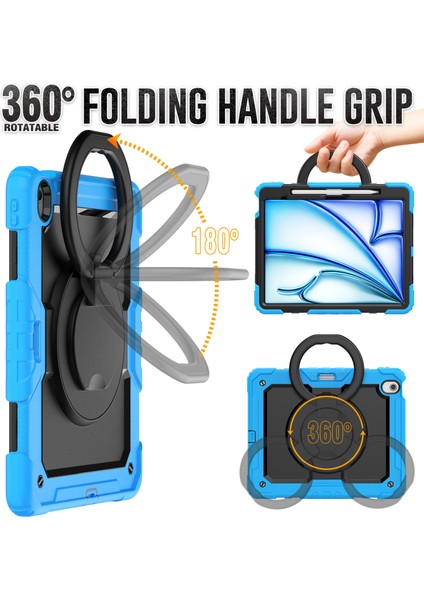 iPad Air 13 (2024) Pc+Silikon Tablet Kılıfı, Destek Çubuğu, Askı (Yurt Dışından) indirimleri