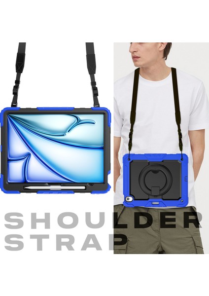 iPad Air 13 (2024) Pc+Silikon Tablet Kılıfı, Destek Çubuğu, Askı (Yurt Dışından) fırsatları