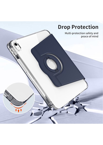 iPad Air 13 (2024) Çıkarılabilir Pu Deri Şeffaf Arka Akıllı Kapak Döner Stand (Yurt Dışından) fırsatları