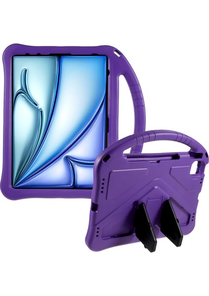 Ipad Air 11 (2024) Çocuklar Eva Darbeye Dayanıklı Tablet Kılıfı, Kickstand Saplı (Yurt Dışından)