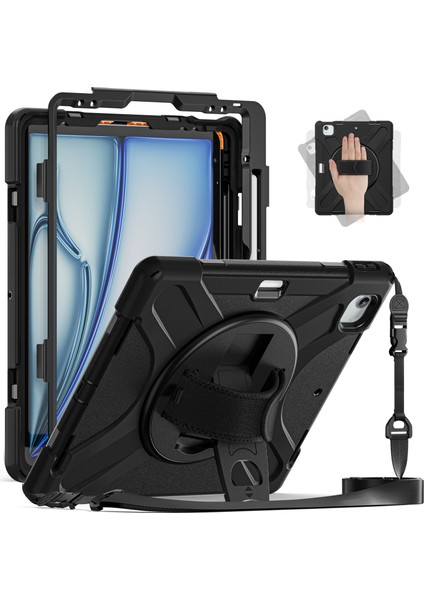 iPad Air 13 (2024) Kickstand Kılıf Tpu+Pc+Silikon Omuz Askılı Tablet Kılıfı (Yurt Dışından) fiyatları