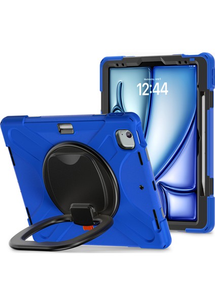 iPad Air 13 (2024) / iPad Pro 12.9 (2022) / (2021) Tpu+Pc+Silikon Tablet Kılıfı Kickstand (Yurt Dışından)