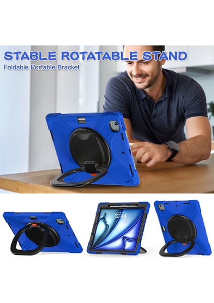 iPad Air 13 (2024) / iPad Pro 12.9 (2022) / (2021) Tpu+Pc+Silikon Tablet Kılıfı Kickstand (Yurt Dışından) indirimleri