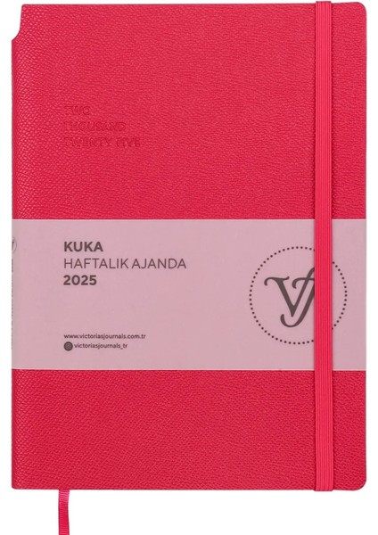 Kuka 2025 Haftalık Ajanda A5 (14X21CM) Esnek Kapak Ivory 80GR.