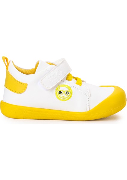 Kiko Kids Smile Cırtlı Erkek Bebek Ilk Adım Panduf Ayakkabı Sarı