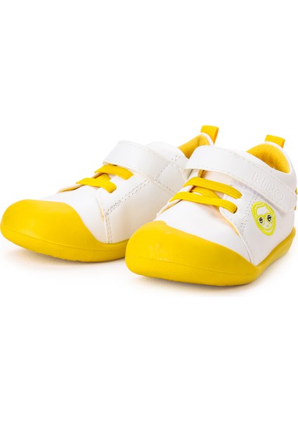 Kiko Kids Smile Cırtlı Erkek Bebek Ilk Adım Panduf Ayakkabı Sarı