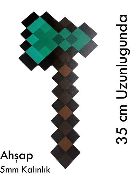 Ahşap Minecraft Elmas 3 Lü Set ( Balta - Kılıç - Kazma ) Figür Oyuncak