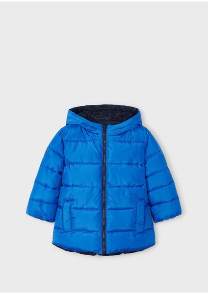 Erkek Çocuk Çift Taraflı Kapşonlu Mont Mavi indirimleri