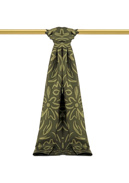 Haki Bahar Desen Twill Ipek Şal