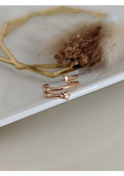 Gold Yıldız Detaylı Earcuff( Kıkırdak Küpe )