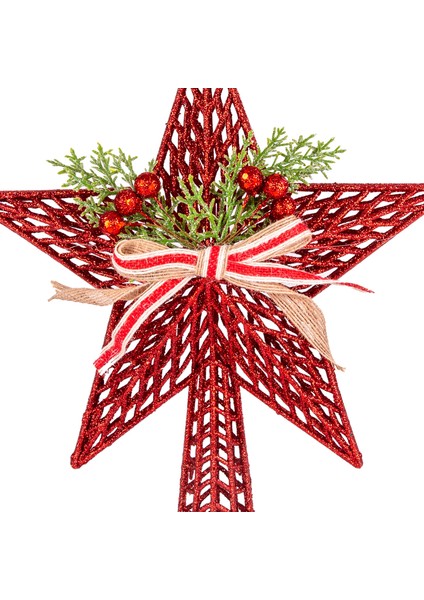 Yılbaşı Süsü Çam Ağacı Tepe Süsü Yılbaşı Dekorlu Kırmızı 25x37 Cm. fiyatları