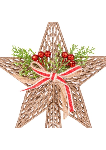 Yılbaşı Süsü Çam Ağacı Tepe Süsü Yılbaşı Dekorlu Şampanya 25X37 Cm. fiyatları