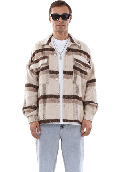 Oversize Kalıp Unisex Cepli Kaşe Oduncu Gömlek indirimleri