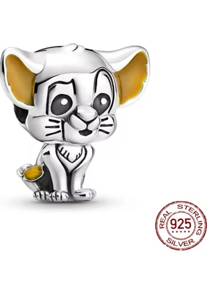 Disney Lion King Simba Gümüş Charm