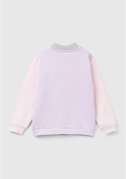 Benetton Kız Çocukmix Önü Logo Baskılı Normal Kesim Fermuarlı Cepli Sweatshirt fiyatları