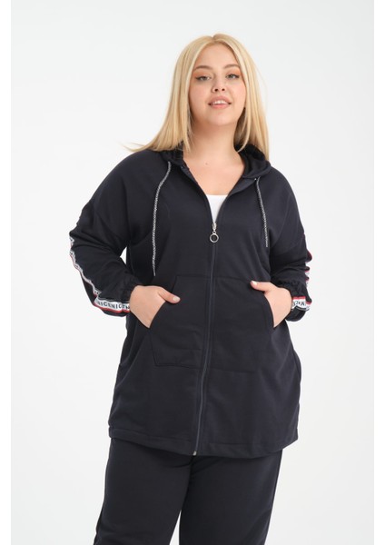 Kadın Tomy Fermuarlı Kapüşonlu Büyük Beden Eşofman Takımı modelleri