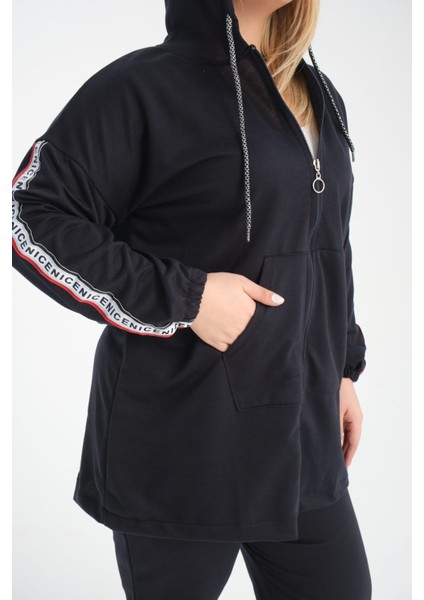 Kadın Tomy Fermuarlı Kapüşonlu Büyük Beden Eşofman Takımı fırsatları