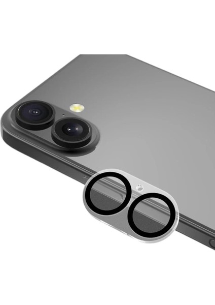 Apple iPhone 16 ile Uyumlu Kristal Netlik 9h Kırılma Karşıtı Cam Kamera Ünitesi ve Lens Koruyucu