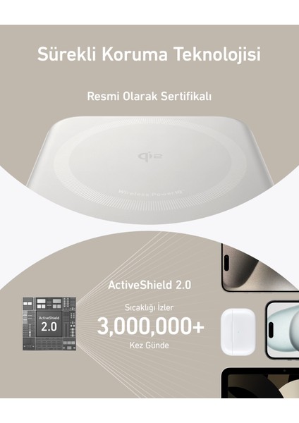 MagGo Powerbank (10.000 mAh) - Qi2 Sertifikalı - 15W Ultra Hızlı - Beyaz (Anker Türkiye Garantili)