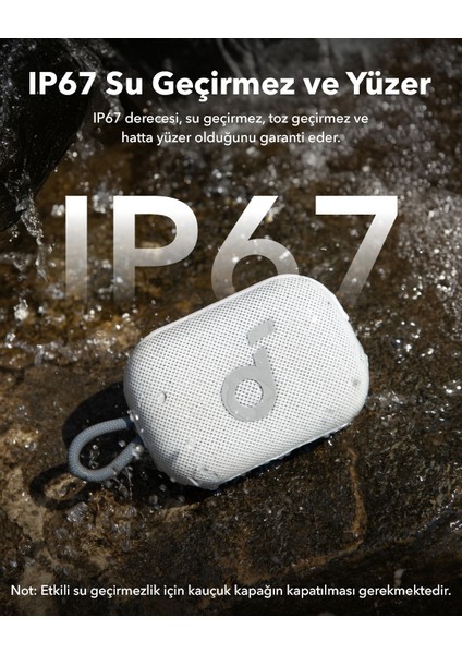 Soundcore Select 4 Go Kablosuz Bluetooth Hoparlör - 20 Saat Ultra Çalma Süresi - IP67 Su Geçirmez - Beyaz - A31X1 (Anker Türkiye Garantili) modelleri