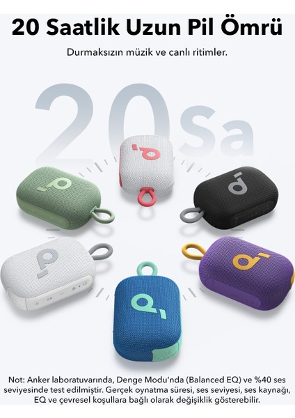 Soundcore Select 4 Go Kablosuz Bluetooth Hoparlör - 20 Saat Ultra Çalma Süresi - IP67 Su Geçirmez - Beyaz - A31X1 (Anker Türkiye Garantili)