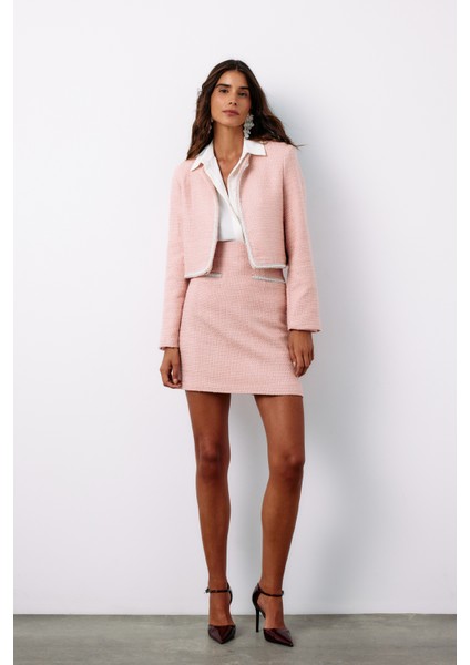 Aksesuar Detaylı Tüvit Etek - Pudra fiyatları