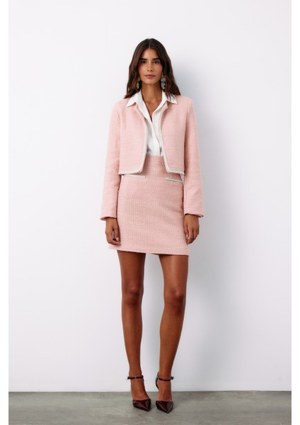 Aksesuar Detaylı Tüvit Etek - Pudra fırsatları