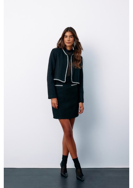 Aksesuar Detaylı Tüvit Etek - Siyah fırsatları