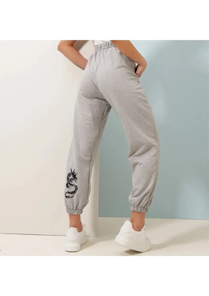 Dragon Arka Bacak Baskılı Eşofman Altı