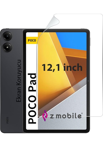 Poco Pad 12.1" Uyumlu Ekran Koruyucu Nano Kırılmaz Esnek Ekran Koruyucu