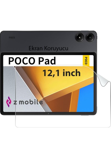 Poco Pad 12.1" Uyumlu Ekran Koruyucu Nano Kırılmaz Esnek Ekran Koruyucu