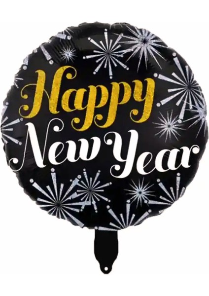 Yılbaşı Balonu Yıldızlı Happy New Year Folyo Balon