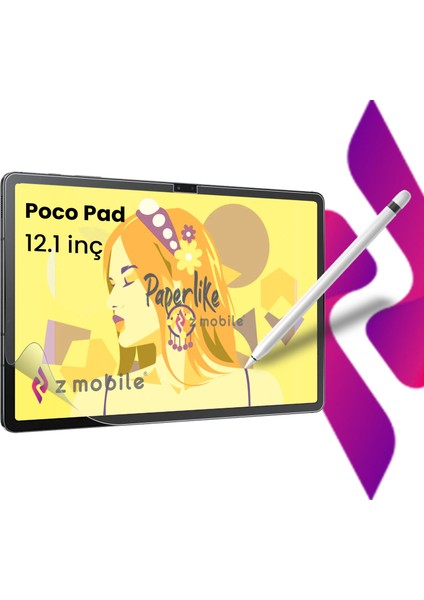 Poco Pad 12.1" Uyumlu Paperlike Nano Kırılmaz Ekran Koruyucu Kağıt Hissi Paper Like