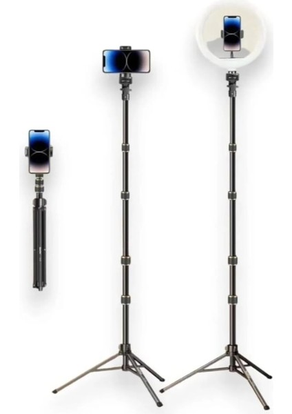 195 cm Çantalı, Kumandalı 2in1 Tripod ve Selfie Çubuğu Telefon ve Kamera Uyumlu Taşınabilir Monopod
