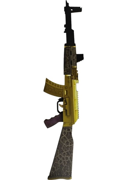 Ahşap Cs - Go AK47 Gold Skin Kaplama Lastik Atan Oyuncak