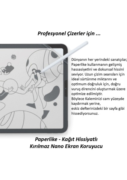 Redmi Pad Pro 12.1" Uyumlu Paperlike Nano Kırılmaz Ekran Koruyucu Kağıt Hissi Paper Like